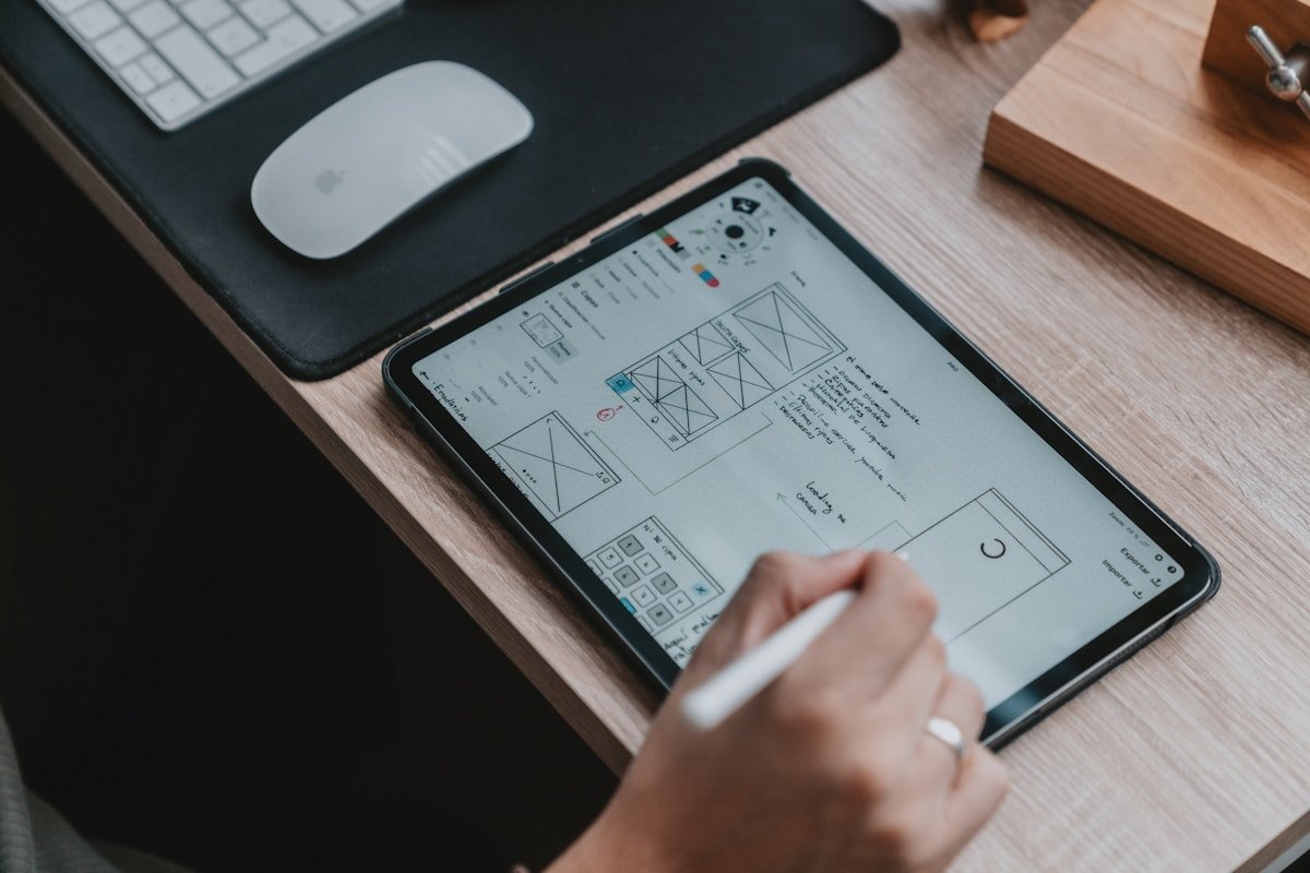 UX design wireframes and analytics